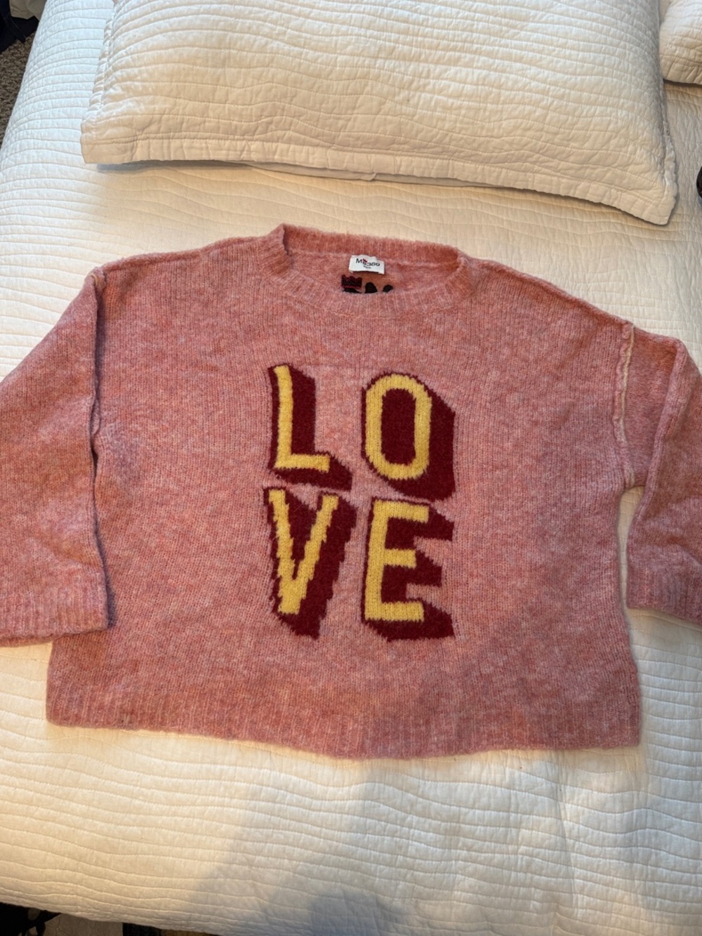 Me369 Pink 'LOVE' Crewneck Sweater
